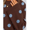 image:imageZESICA Womens Fall Winter Sweaters 2026 Lace Trim Pullover TopsBrown Blue