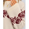 image:imageZESICA Womens Fall Winter Sweaters 2026 Lace Trim Pullover TopsGray Apricot