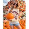 image:imageZESICA Womens Fall Winter Sweaters 2026 Lace Trim Pullover TopsGray Apricot