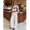 image:imageZESICA Womens Fall Winter Sweaters 2026 Lace Trim Pullover TopsGray Apricot
