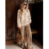 image:imageZESICA Womens Fall Winter Sweaters 2026 Lace Trim Pullover TopsLatte Khaki