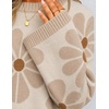 image:imageZESICA Womens Fall Winter Sweaters 2026 Lace Trim Pullover TopsLatte Khaki