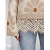 image:imageZESICA Womens Fall Winter Sweaters 2026 Lace Trim Pullover TopsLatte Khaki