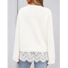 image:imageZESICA Womens Fall Winter Sweaters 2026 Lace Trim Pullover TopsWhite