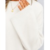 image:imageZESICA Womens Fall Winter Sweaters 2026 Lace Trim Pullover TopsWhite