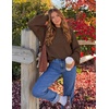 image:imageZESICA Womens Striped Fall Winter Sweaters Oversize Cozy Casual Work OutfitDark Coffee