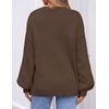image:imageZESICA Womens Striped Fall Winter Sweaters Oversize Cozy Casual Work OutfitDark Coffee