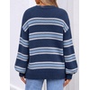 image:imageZESICA Womens Striped Fall Winter Sweaters Oversize Cozy Casual Work OutfitNavy Stripe